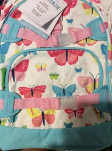 Pottery Barn Kids Large Mackenzie Backpack Blue Pink Butterfy NWT - Picture 1 of 1