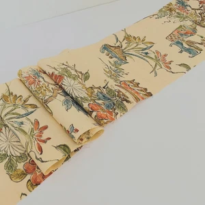 Ikebana #D 7x84-2.33yd LONG Homespun Hand Paint Tsumugi Silk Kimono Fabric TJ23 - Picture 1 of 6