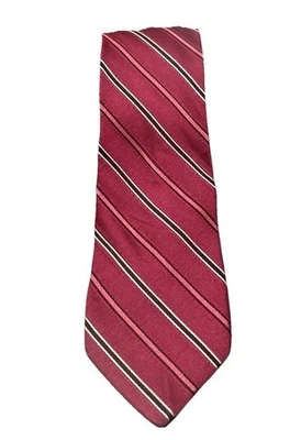 Covington Men’s Burgundy Stripe Silk Necktie - Image 1 of 3