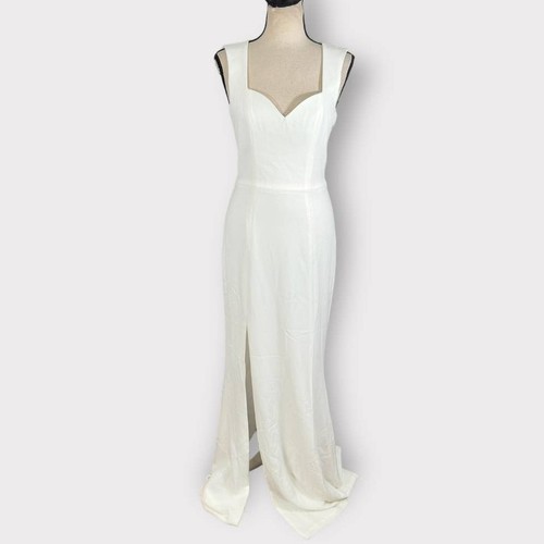 OFF WHITE Abito The Population Monroe abito spacco laterale donna piccolo bianco sporco maxi nuovo con etichetta