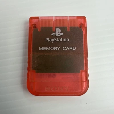 Sony Playstation PS1 Clear Red Memory Card SCPH-1020 Oz Seller - image 1 of 2