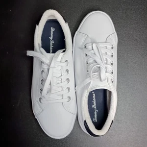 Tommy Bahama weiße Lederschuhe Damengröße 7 Freizeit Schnürschuhe Turnschuhe klassisch - Bild 1 von 9