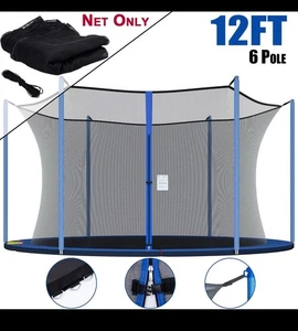 12FT Trampoline Safety Net Replacement for 6 Straight Poles Round Enclosure - Picture 1 of 10
