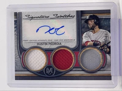 DUSTIN PEDROIA 2023 TOPPS 博物馆签名双补丁底座亲笔签名 /99 Q1217 — 第 1/2 张图片