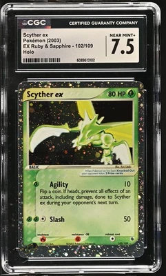 CGC 7.5 Scyther ex 2003 EX Ruby & Sapphire 102/109 Holo Pokemon Card - Image 1 of 2