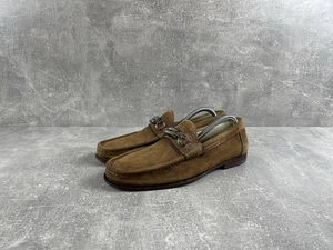 Santoni beige Wildleder klassische Horsebit Logo Halbschuhe Made in Italy Größe 39,5 / 5,5 - Bild 1 von 12