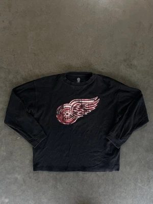 Vintage Detroit Red Wings Henley Long Sleeve Tee Distressed Men’s Size L - Image 1 of 4