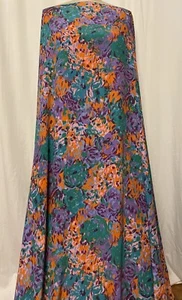 Bianchini Ferier Colorful Floral Print Purple Orange Teal 2 Yards Long 60" Wide - Picture 1 of 8