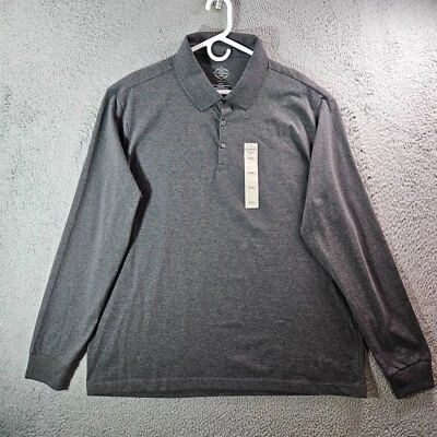 NUEVO Camisa Polo St John's Bay Hombres XXL Calce Clásico Manga Larga Elastizada Gris Foto 1 de 4