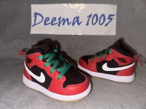 Toddler Nike Air Jordan 1 Mid SE Shoes ‘Christmas’ DQ8420 006 - Size 5C