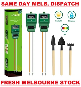 Sonkir MS02 3-in-1 Meter Soil Moisture/Light/pH Tester 2 PACK + Garden Tool Kit - Picture 1 of 9