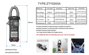 High precision measurement handheld clamp meter multi functional automatic - Bild 1 von 8
