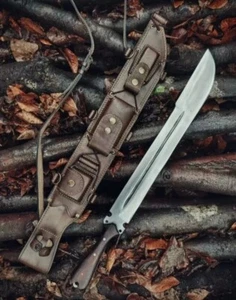 Custom Handmade 25" High Carbon Steel Short Sword , Rosewood With Leather Sheath - Picture 1 of 4