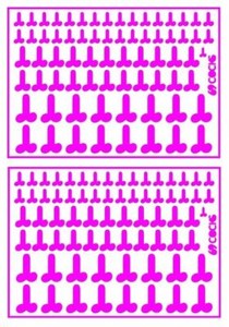 A6 x2 Pink Vinyl Penis Stickers LGBT funny humour adult cock hen night laptop