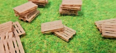 10 Stück Euro Paletten Europaletten Maßstab H0 1:87 Modellbau echt Holzfilament