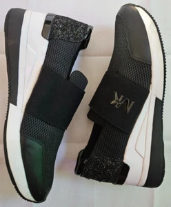 Michael Kors Felix Trainer Tech Canvas Black Sneakers 11M - Picture 1 of 8