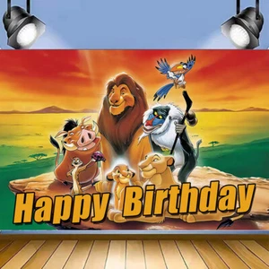  Lion King Happy Birthday Backdrop  Photography Background Party Banner Decor - Picture 1 of 5