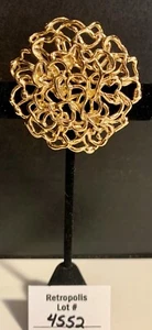 NAPIER Brooch Gold Tone Filigree Tangled Spaghetti Vintage Openwork - Picture 1 of 13