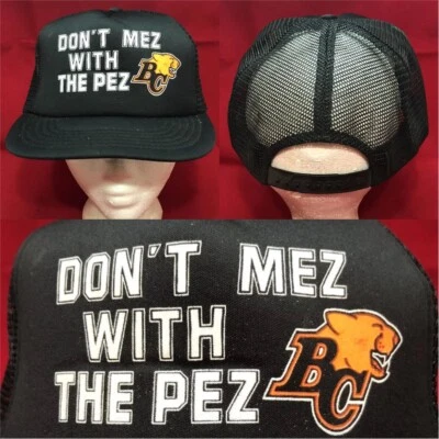 Gorra de fútbol americano de colección BC Lions malla camionero Don’t Mez With The Pez Murray Pezim Foto 1 de 4