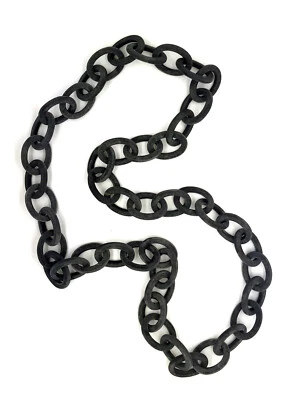 camilieri Horn Büffelhorn Halskette Kette grau matt Hornkette NEU - Bild 1 von 2