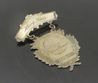 925 Sterling Silver - Vintage Antique 1888 Excellence Badge Brooch Pin - BP7613
