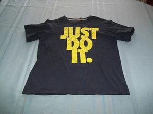 JUST DO IT. yellow block on blue Kid's T-Shirt Size L NIKE - Picture 1 of 1