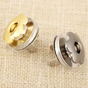 5 Sets 2Colors Flower Shape Magnetic Bag Clasp Button Metal Purse Snap 17mm - Picture 1 of 10