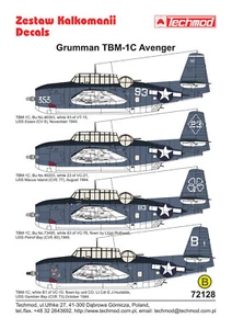 Grumman TBM-1C Avenger - 1944-45 - 72128 - decals - Zdjęcie 1 z 2