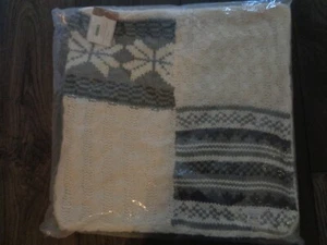 Pottery barn SWEATER PATCHWORK PILLOW COVER- 18"SQUARE-NEW W/ TAGS IN PLASTIC - Picture 1 of 3