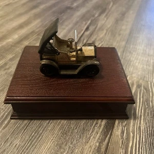 Vintage 1909 Opel Coupe Mid Century Office Cigarette Desk Wood Playing Cards Box - Picture 1 of 5