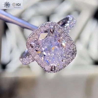 IGI 2.50Ct E VVS2 Cushion Lab Grown Diamond Engagement Ring In 14K White Gold - Image 1 of 4