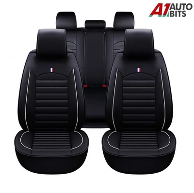 Full Set Car Seat Covers Leatherette Luxury Black For Citroen C3 C4 C5 Aircross - Image 1 of 4