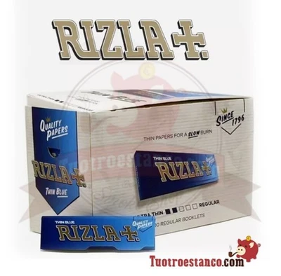 Cartine Rizla Blu Corte Singole Blue Regular - Rolling paper, Total 100 Libretti - Imagen 1 de 4