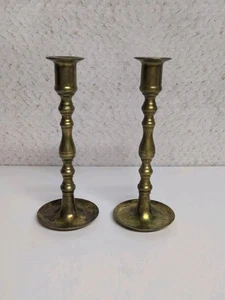 Kerzenständer Halter Messing Taiwan Mantel Regal Dekor Vintage konische Kerze 7" hoch - Bild 1 von 11