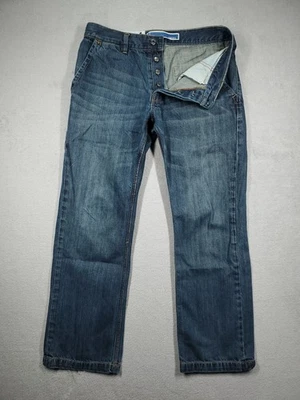 Gap 1969 Jeans Mens 32x30 Blue Hayes Straight Mid Rise Button Fly Dark Y2K Denim - Image 1 of 4