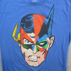 Superman, Batman, the Flash, Green Lantern Face DC Comics Originals T-Shirt. T-Shirt - Bild 1 von 10