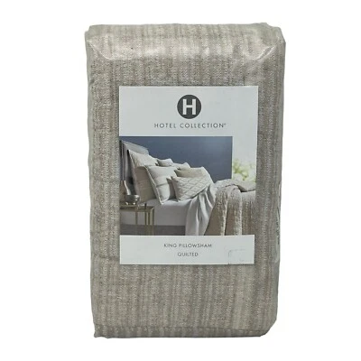 Hotel Collection Honeycomb Stripe Oatmeal Beige Quilted KING Sham - $135 - Image 1 of 4