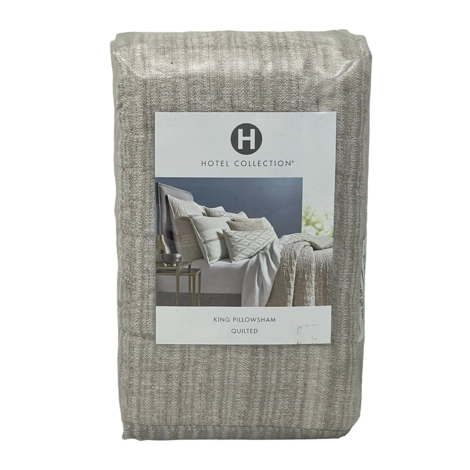 Hotel Collection Quilted King Pillow Sham Honeycomb Oatmeal J11011