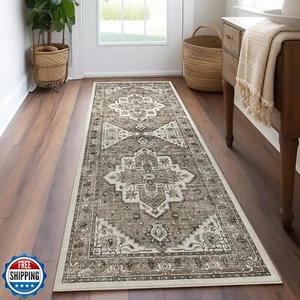 Jinchan Boho Runner - 2x8 Tribal Low Pile Kitchen Runner - Washable, Stain Re - Picture 1 of 5