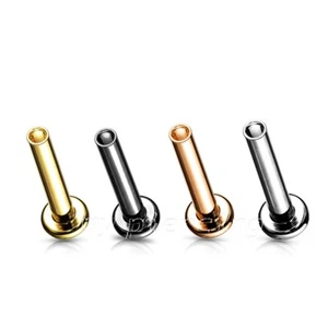 1pc. 16G PVD Plated Surgical Steel Internally Threaded Replacement Labret Post - Picture 1 of 7