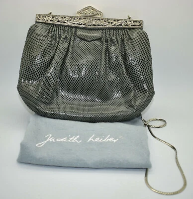JUDITH LEIBER SWAROVSKI CRYSTAL Snake Skin BAG CLUTCH - Image 1 of 4