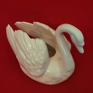 Goebel White Porcelain Figurine Swan Planter Goose Decor - Picture 1 of 12