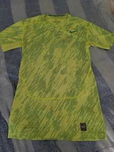 Nike Shirt Mens XL Yellow Blue Combat Compression Performance Stretch - Picture 1 of 3