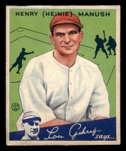 1934 Goudey Baseball #18 Henry (Heinie) Manush GD *d4 - Picture 1 of 2