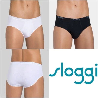 Sloggi Men's Basic Midi Briefs Pants 2 Pack 94% Cotton 10020412