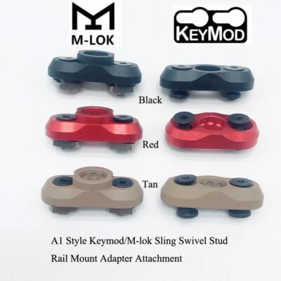 Swivels Stud Mount Base Adapter for Keymod/M-lok Rail System_Black/Red/Tan - Image 1 of 4
