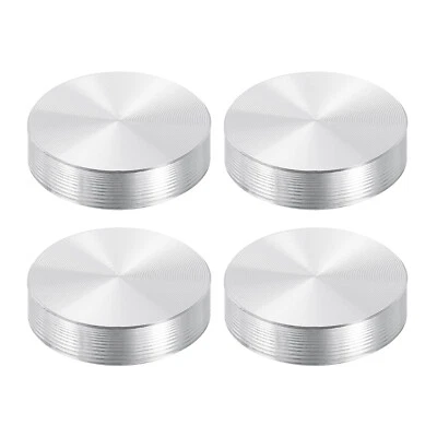 Disco de alumínio formato redondo 25mm, pacote com 4 ferragens de rosca M6 disco de alumínio, prata - Imagem 1 de 4