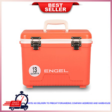 ENGEL 13 Quart Compact Durable Ultimate Leak Proof Outdoor Dry Box Cooler, Coral