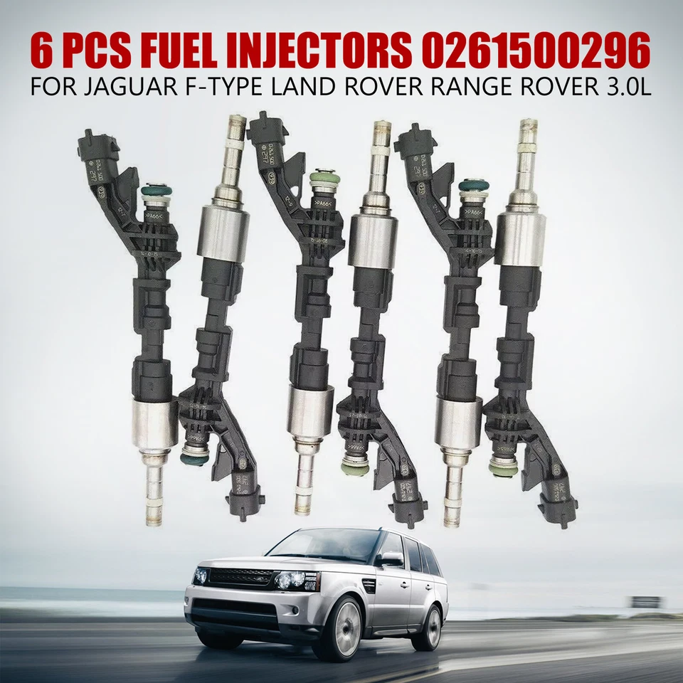 Inyectores de combustible 6 piezas 0261500296 para Jaguar tipo F Land Rover Range Rover 3,0 LWh Foto 1 de 4