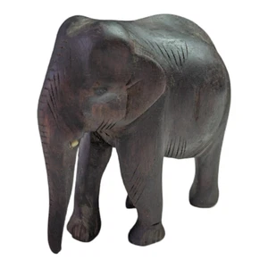 1900's Old Antique Vintage Rose Wood / Ebony Hand Craved Wooden Elephant Statue - Picture 1 of 7
